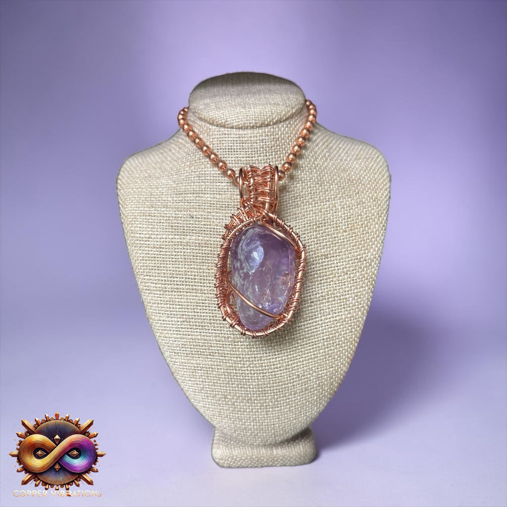 Tumbled Amethyst 24” Copper Necklace