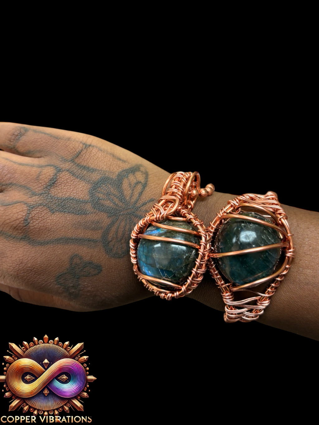 I AM the Asé Labradorite Creativity Weave Copper 2pc Set