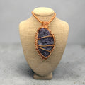 Chunky Purple Chalcedony 24” Copper Necklace