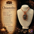 Raw Chiastolite Creativity Weave 24” Copper Necklace