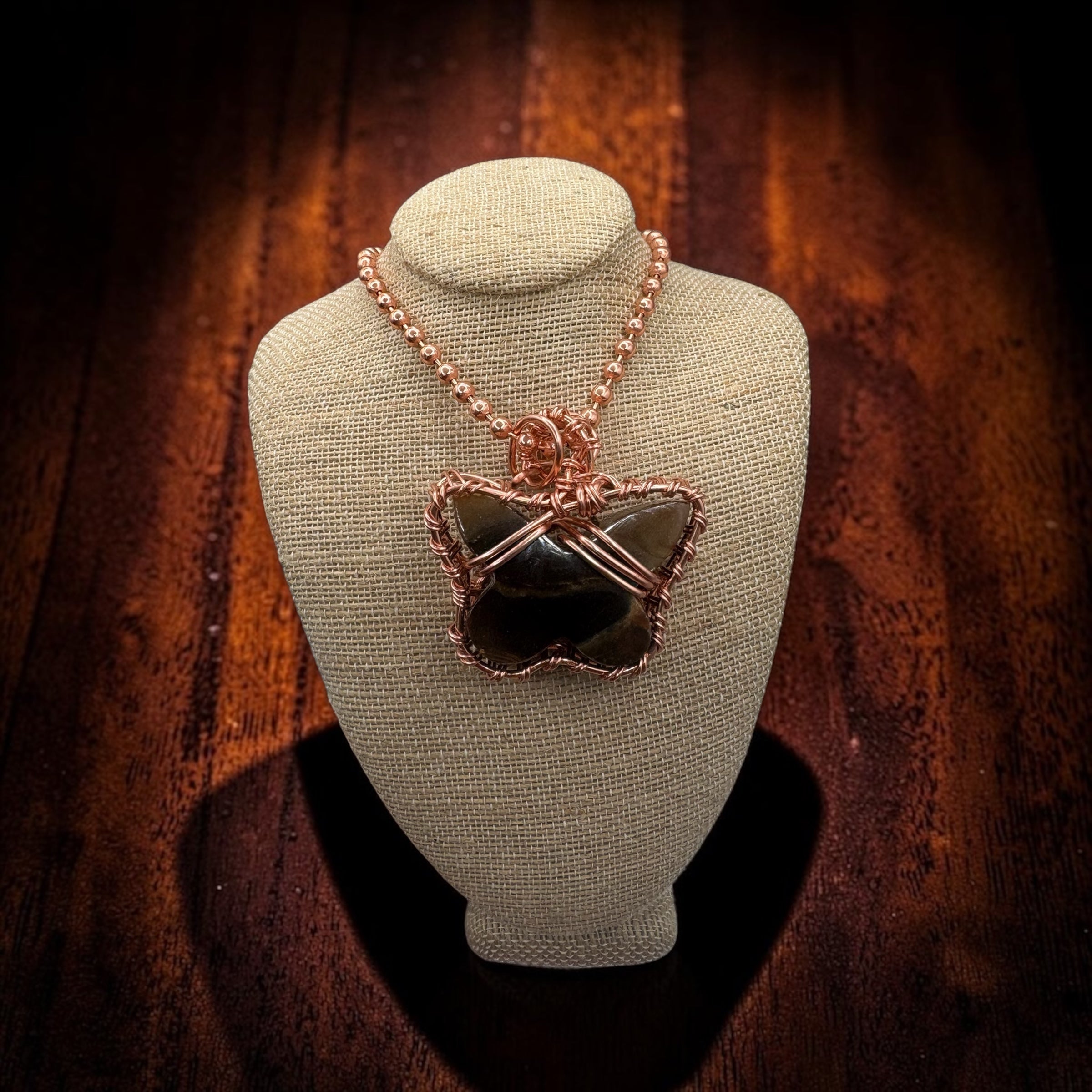 Gemstone Butterfly 24” Copper Necklaces