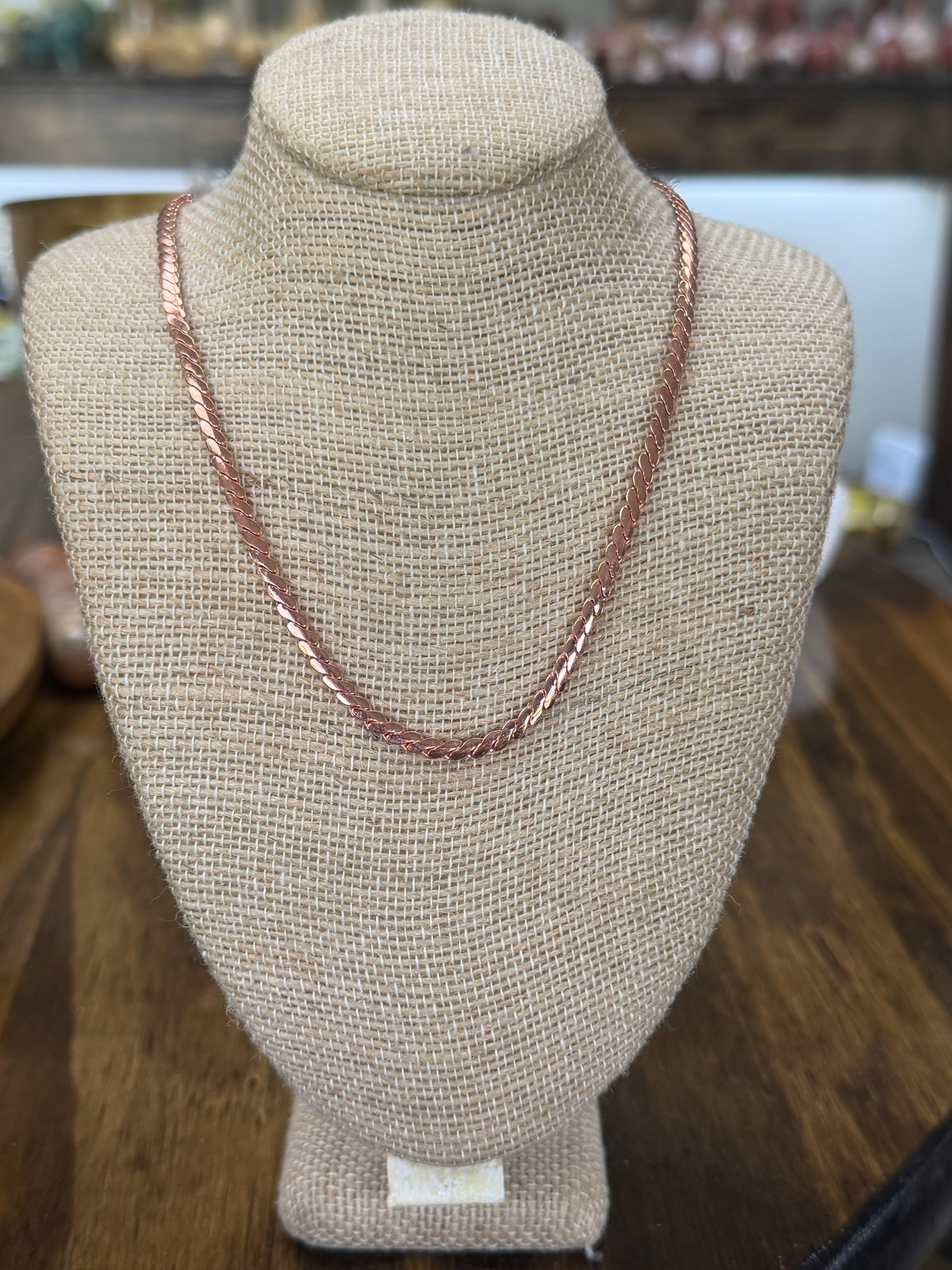 Copper snake necklace