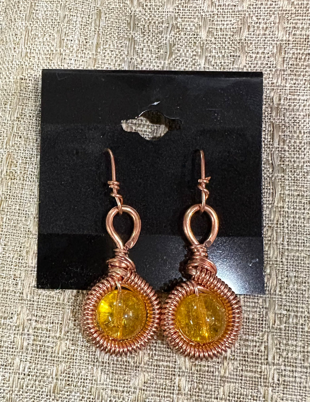 Citrine CQ Copper Earrings