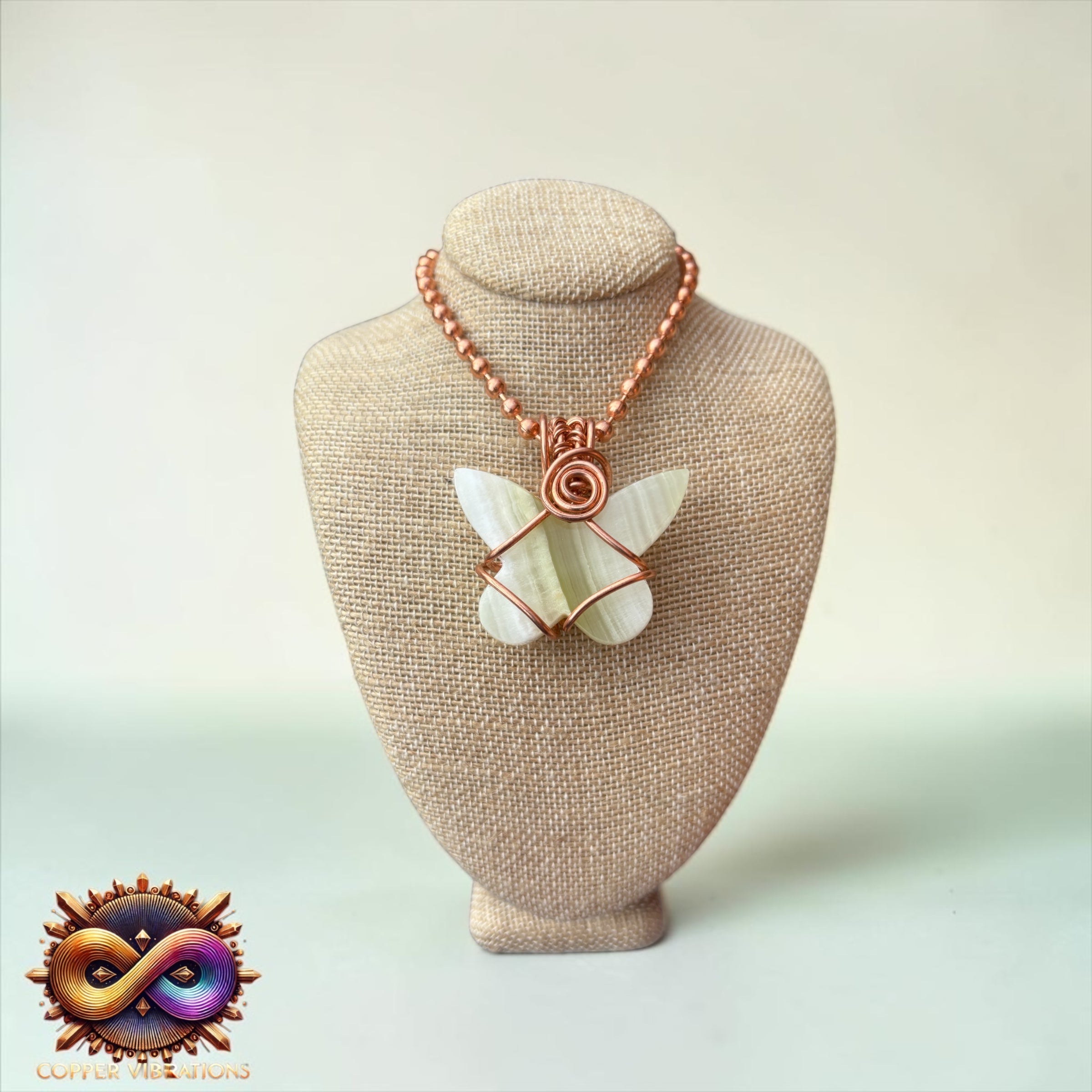 Gemstone Butterfly 24” Copper Necklaces