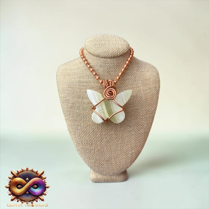Gemstone Butterfly 24” Copper Necklaces