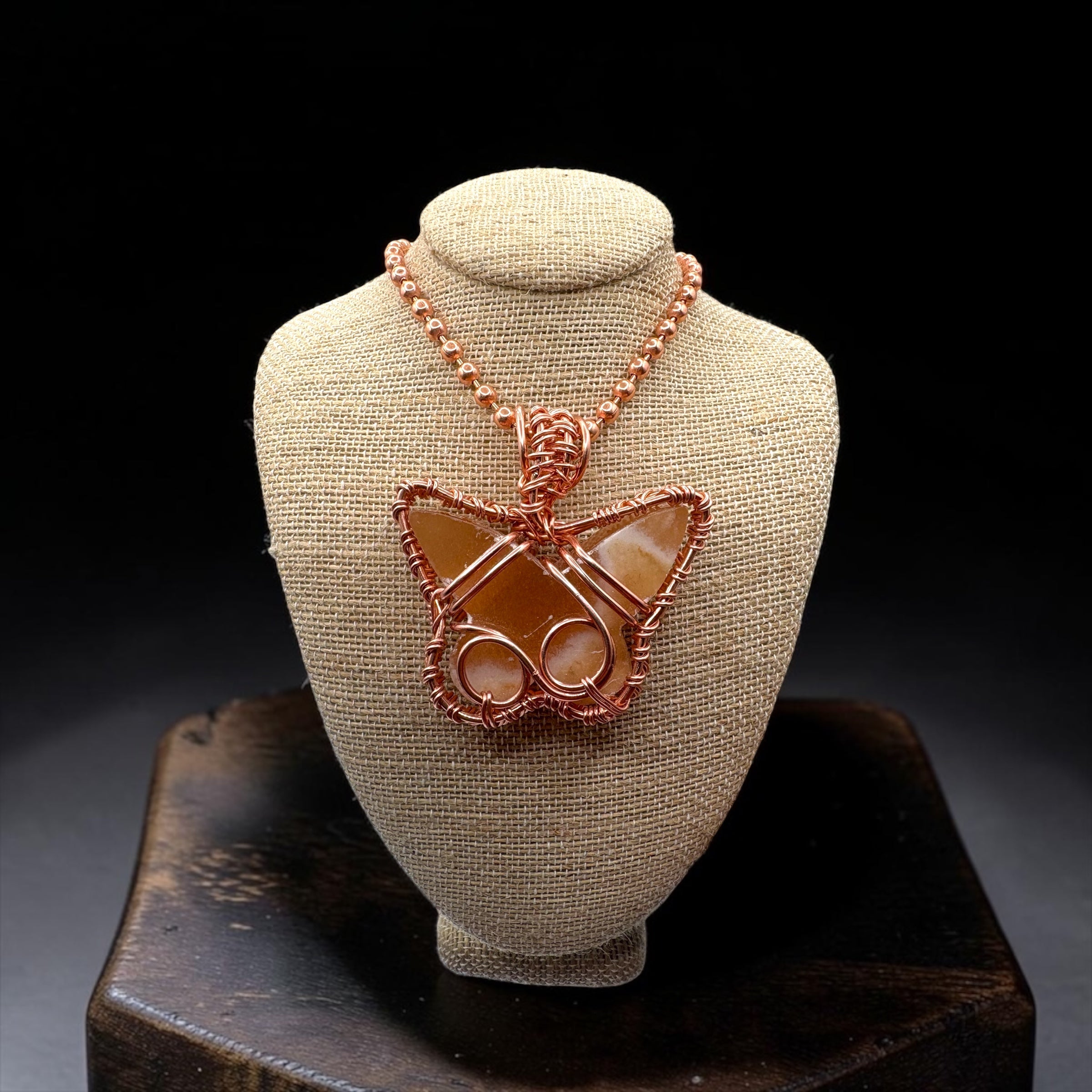 Gemstone Butterfly 24” Copper Necklaces