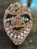 Copper and Gemstone Wall Art Mask