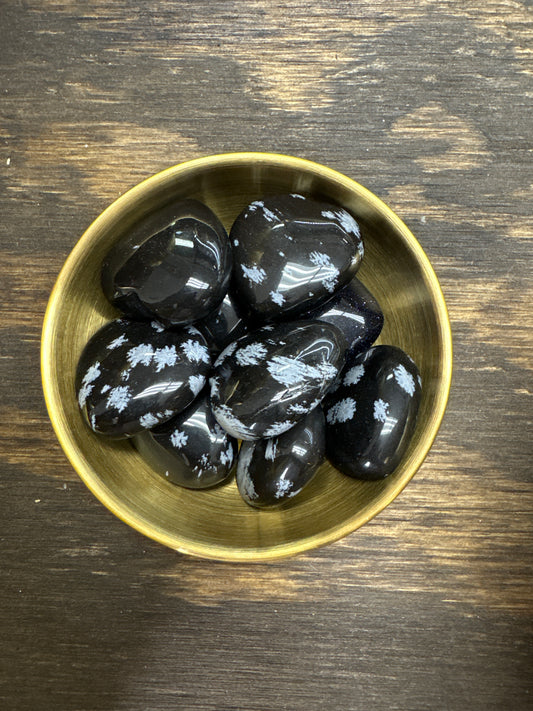 Snowflake Obsidian Heart