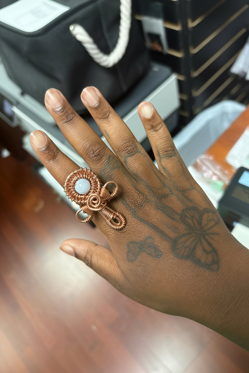 Small Copper Ankh Ring