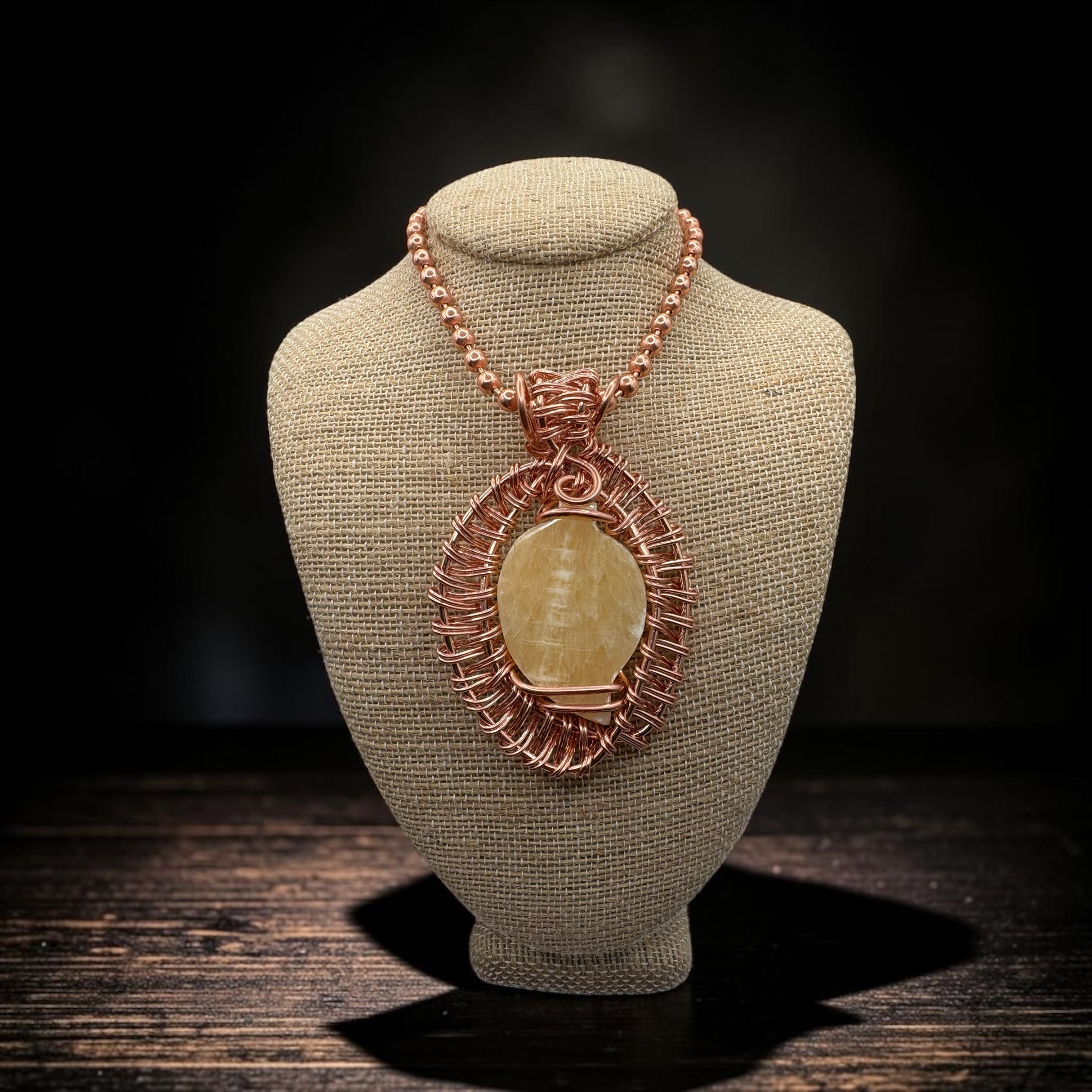 Gemstone Leaf 24” Copper Necklaces