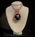 Tumbled Black Obsidian 24” Copper Necklace