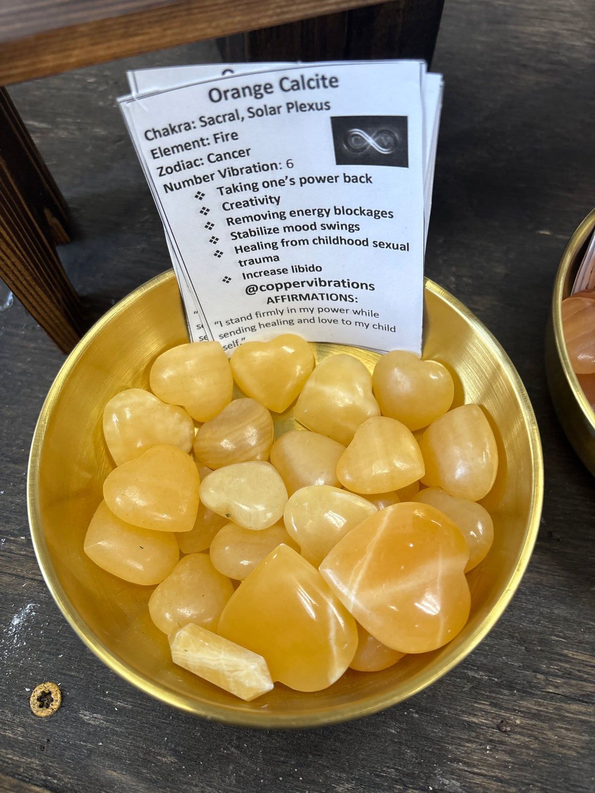Orange Calcite Mini Heart