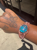 Tumbled Aqua Aura Quartz Copper Bracelet
