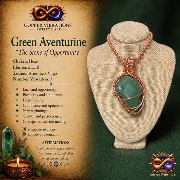 Green Aventurine Creativity Weave 24” Copper Necklace