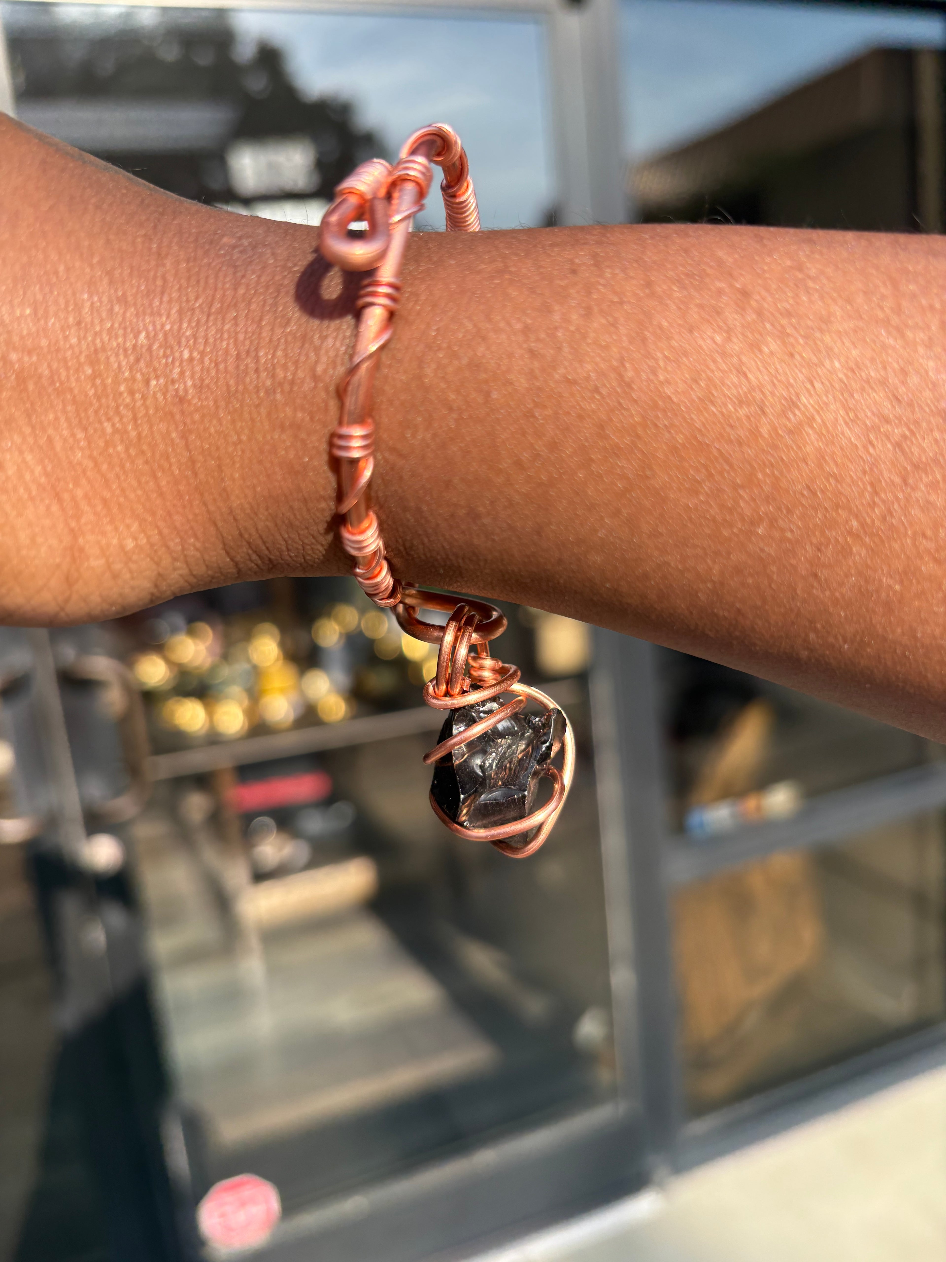Gemstone Teardrop Creativity Weave Dangle Charm Bracelets