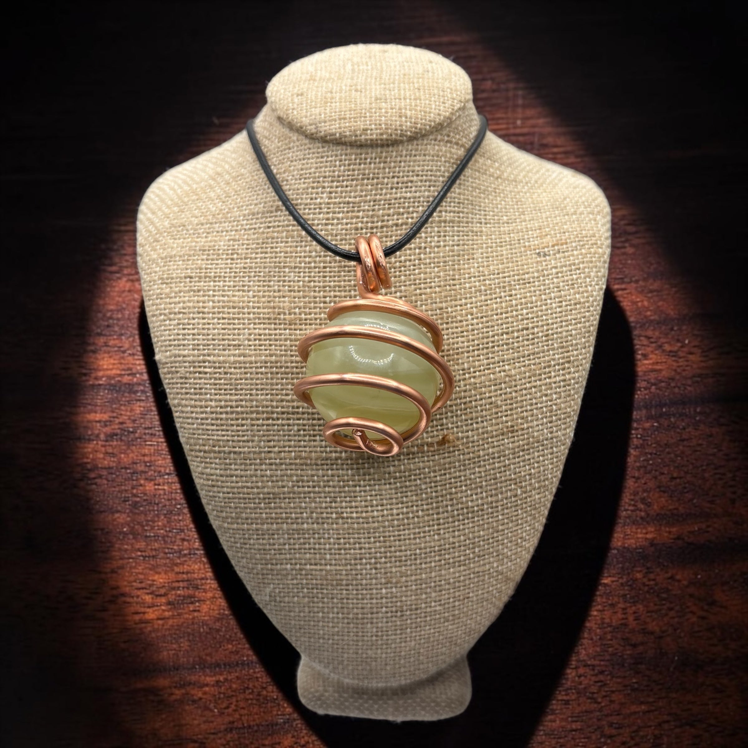 Thick Gauge Copper Wrappped Gemstone Sphere Necklaces