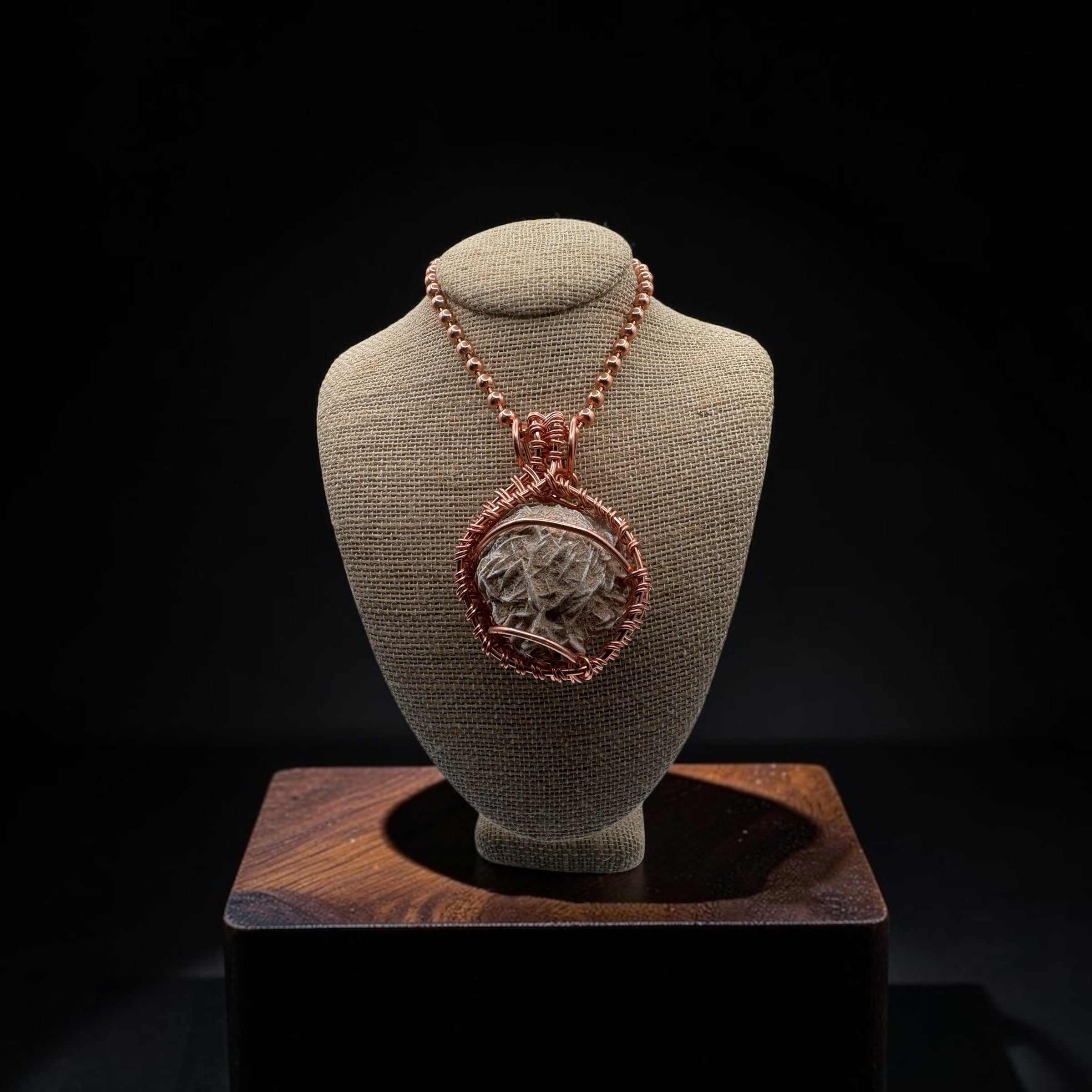Desert Rose Selenite 24” Copper Necklace
