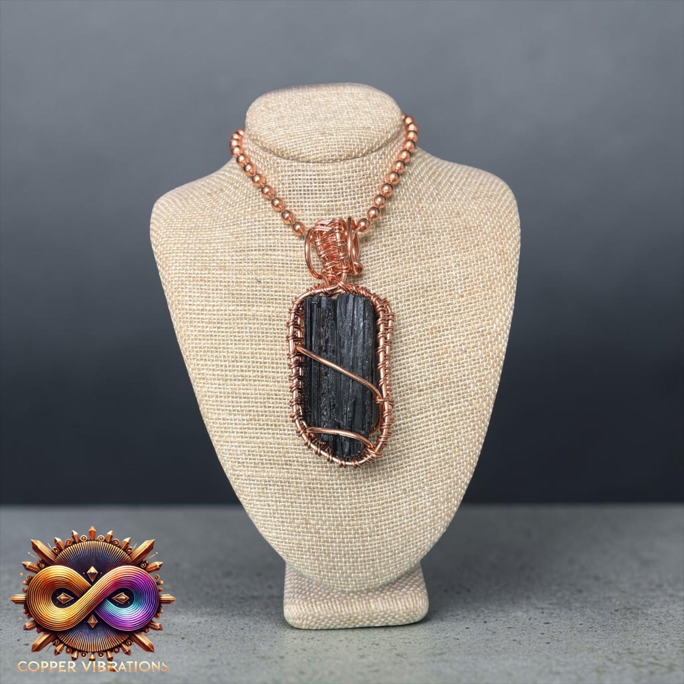 Raw Black Tourmaline 24” Copper Necklace