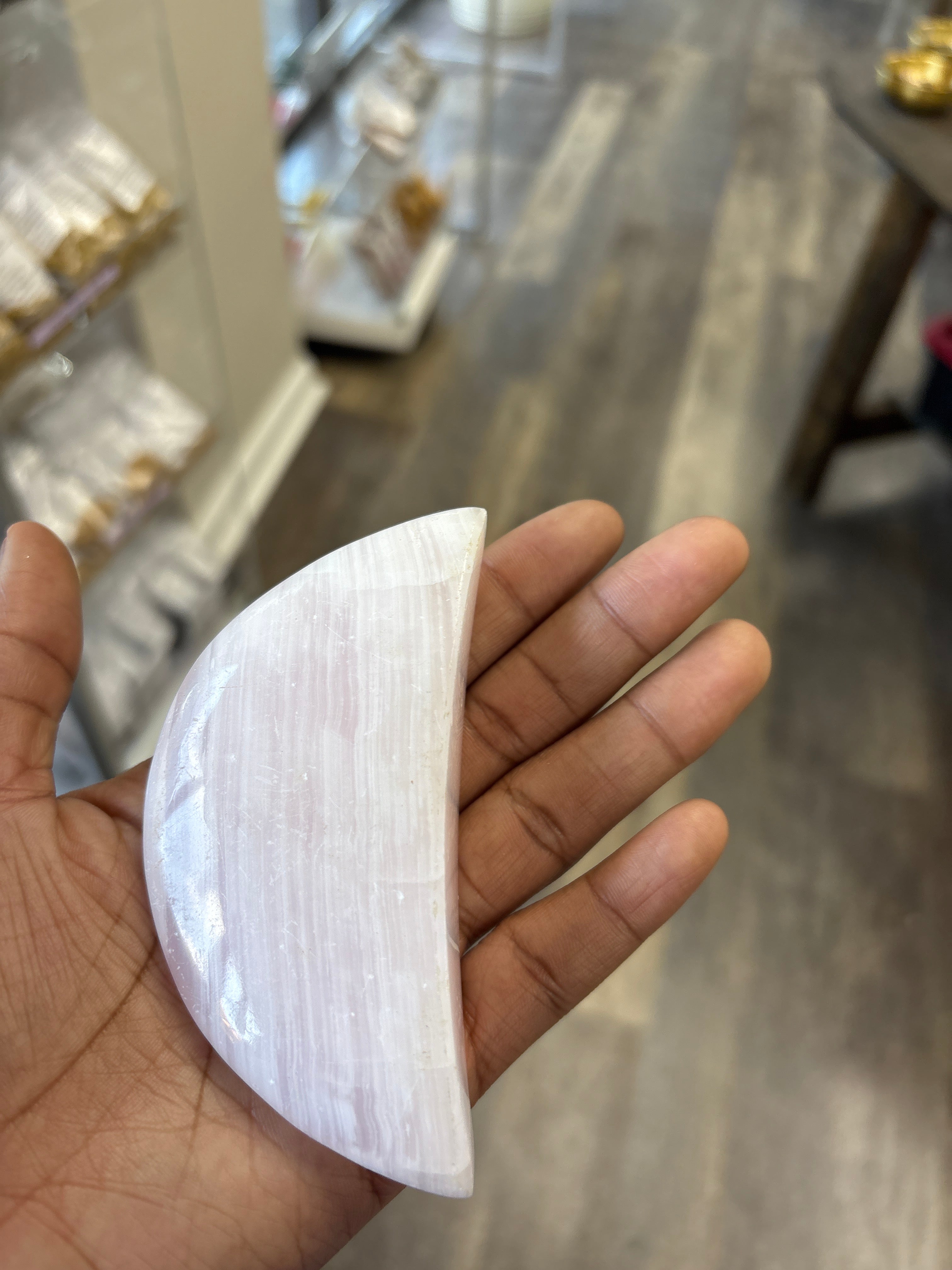 Pink Mangano Calcite Moon