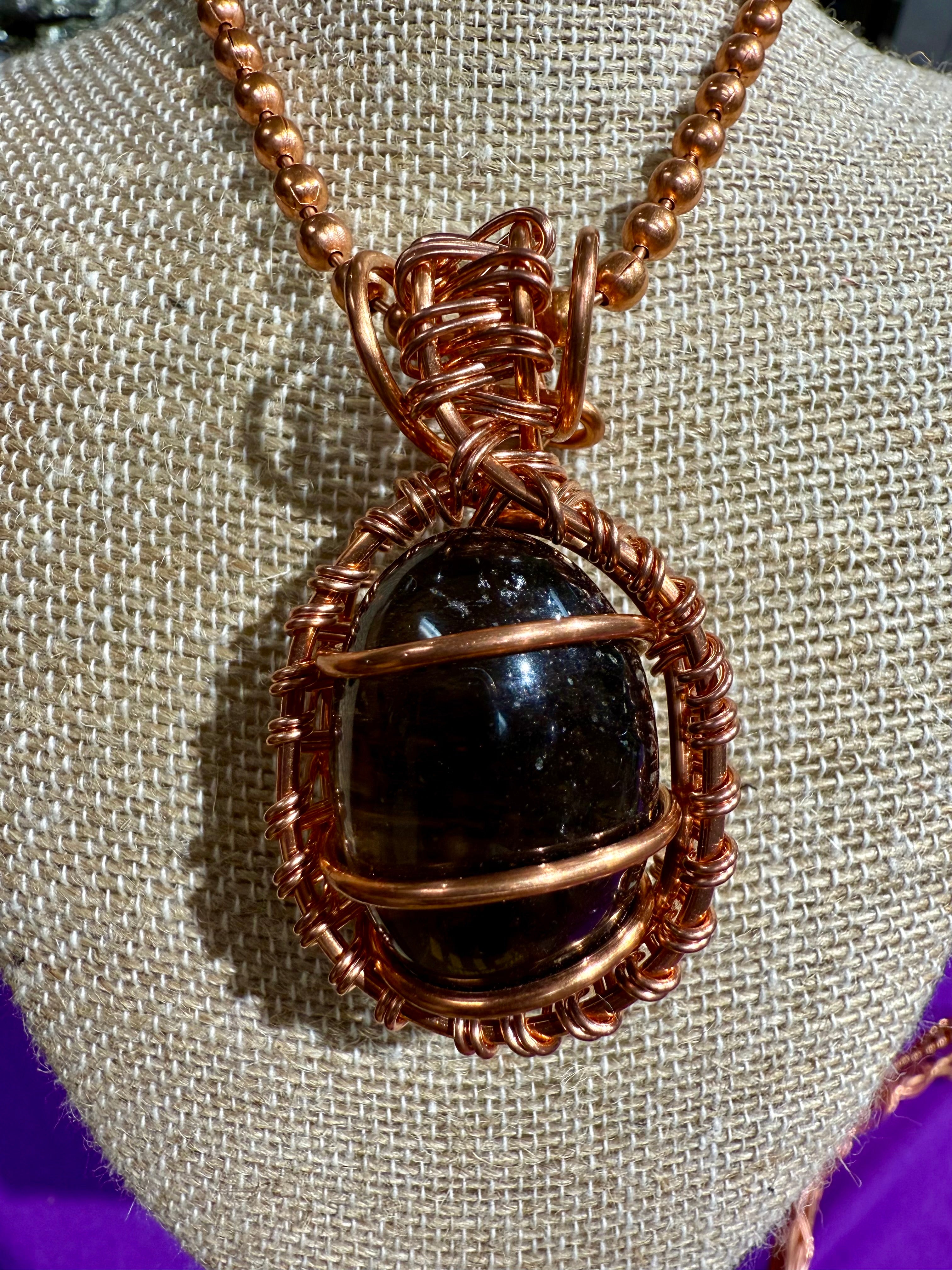 Smoky Quartz 24” Copper Necklace
