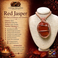 Large Red Jasper Creativity Weave 24” Copper Necklace