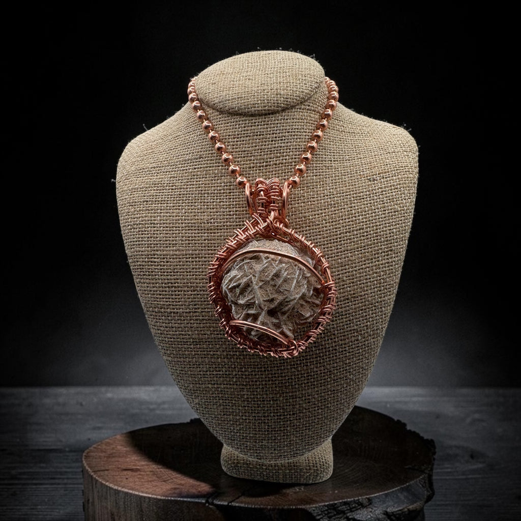 Desert Rose Selenite 24” Copper Necklace