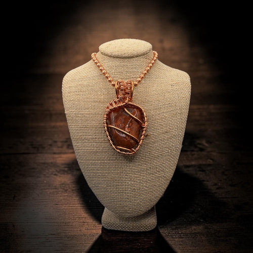 Carnelian 24” Creativity Weave Copper Necklace