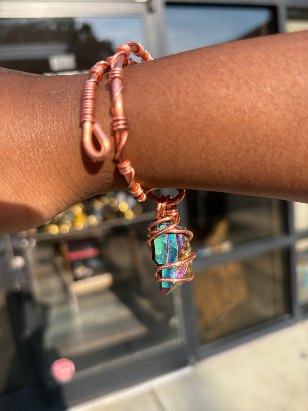 Gemstone Teardrop Creativity Weave Dangle Charm Bracelets