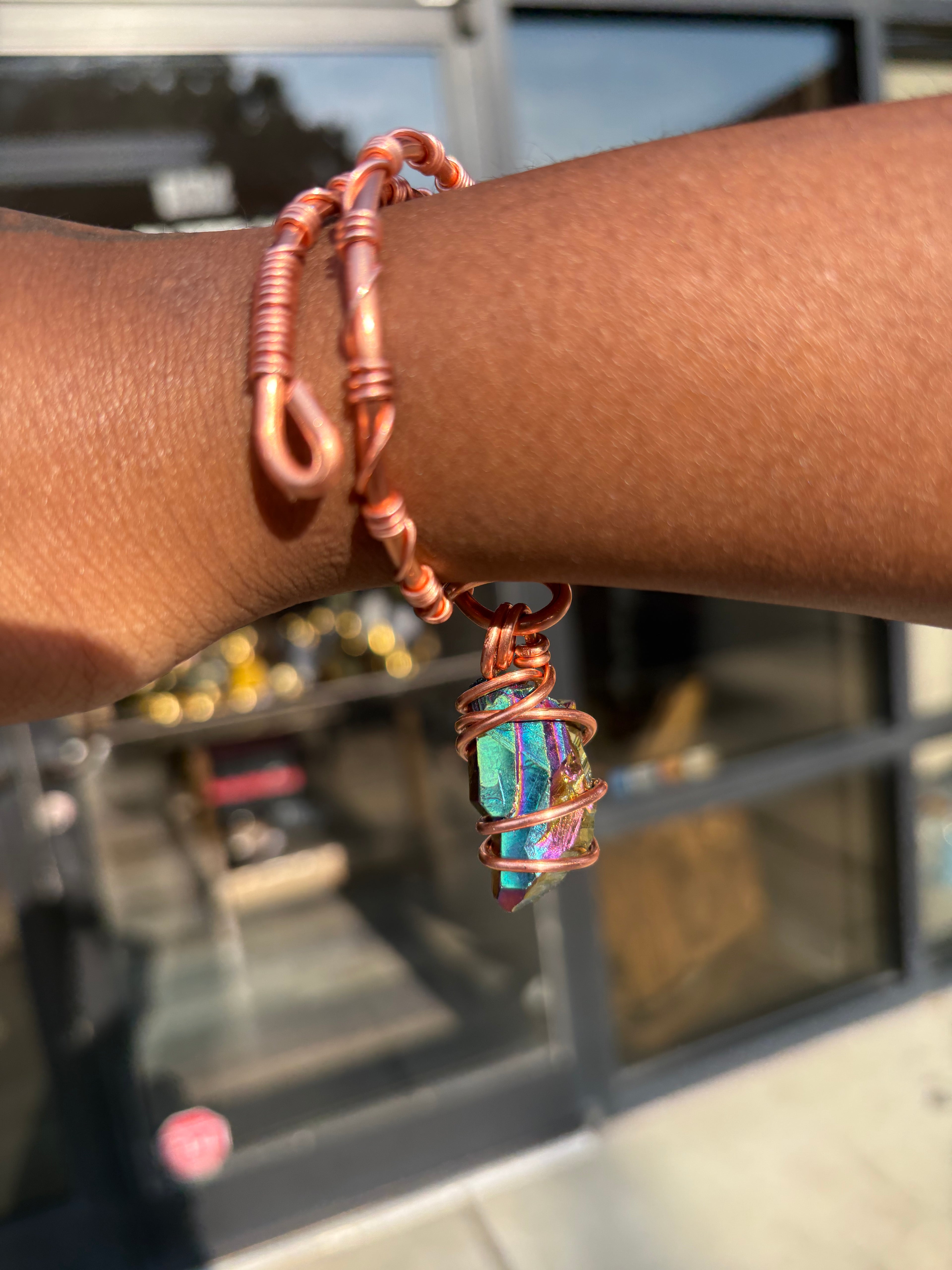 Gemstone Teardrop Creativity Weave Dangle Charm Bracelets