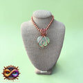 Pistachio Calcite Small 24” Heart Necklace