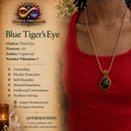 Blue Tigers Eye Creativity Weave 24” Copper Necklace