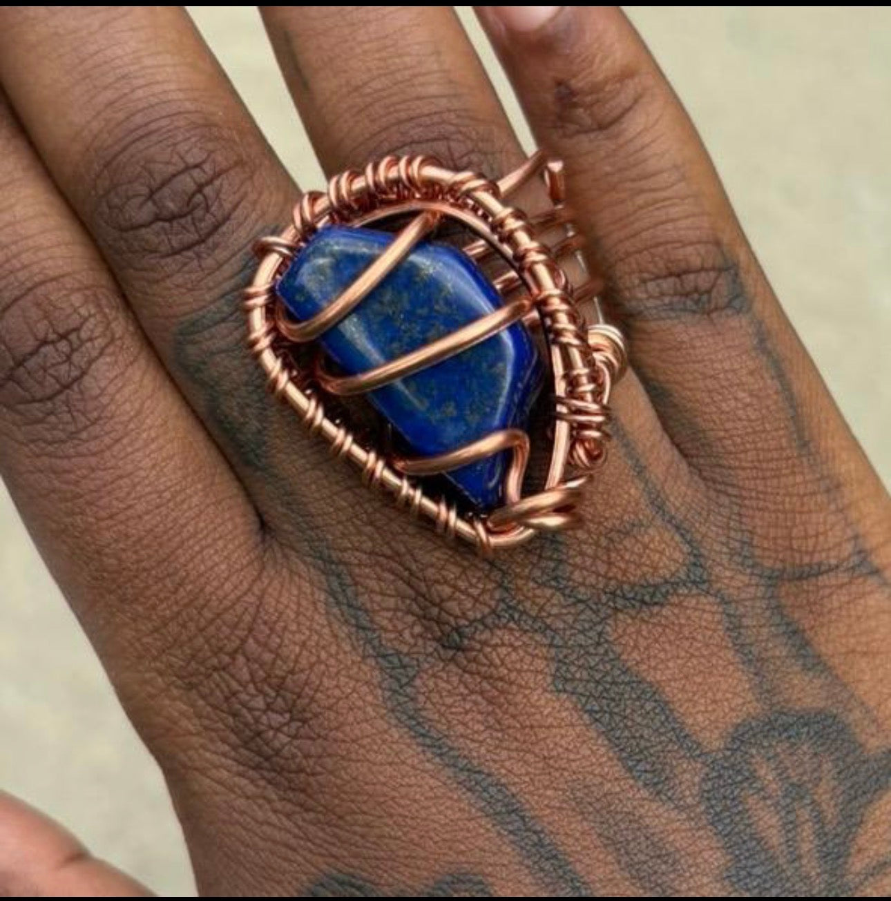 Gemstone Creativity Weave Copper Rings