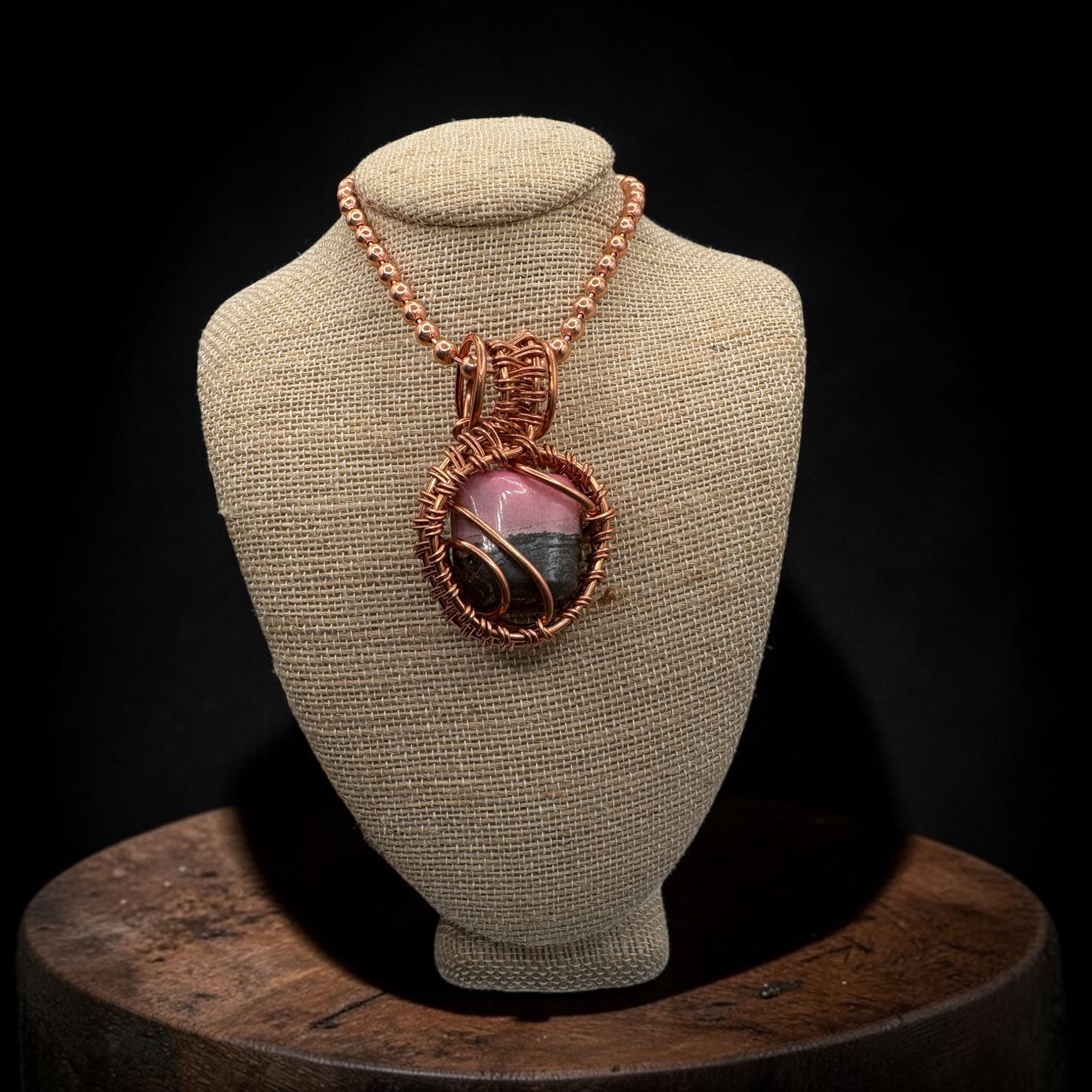 Rhodonite 24” Copper Necklace