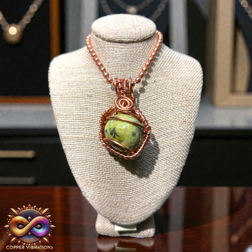 Serpentine Creativity Weave 24” Copper Necklace