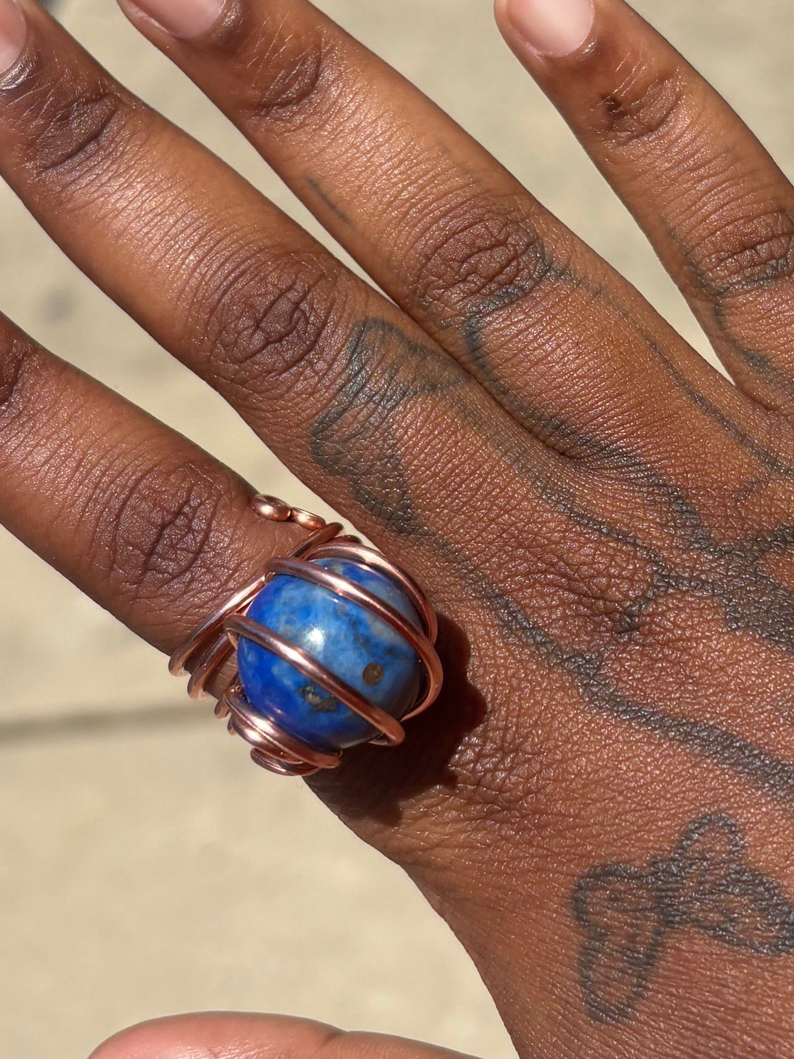 Lapis Lazuli Sphere Rings
