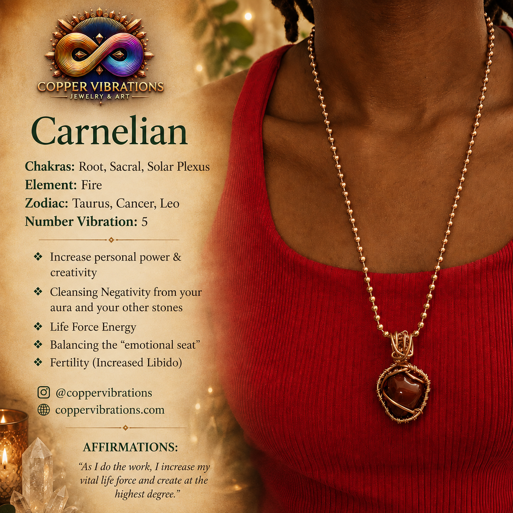Carnelian 24” Creativity Weave Copper Necklace