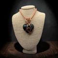 Black Onyx 24” Heart Copper Necklace