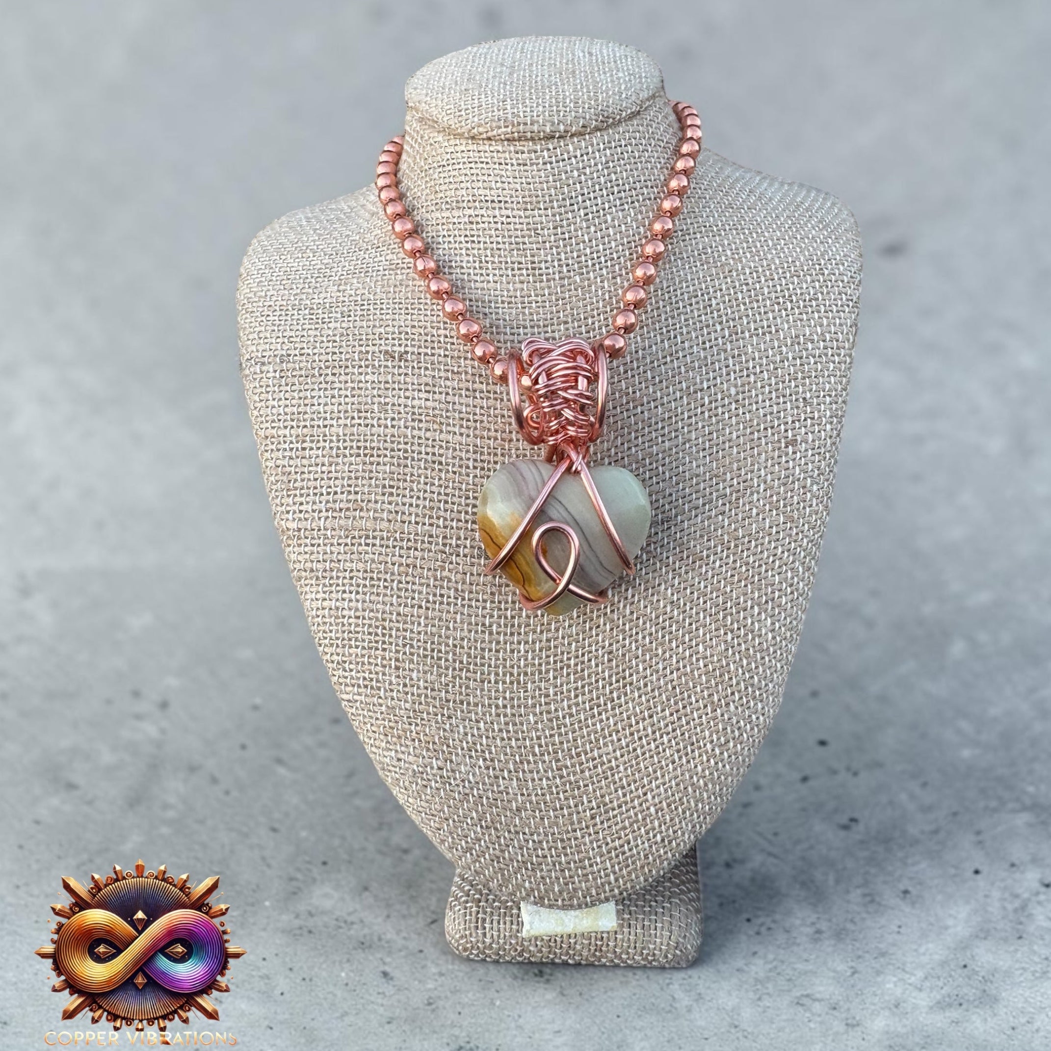 Banded Onyx Heart Necklace