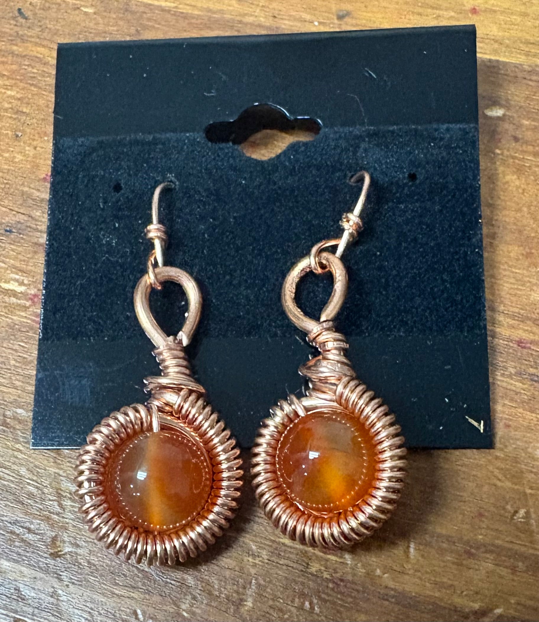 Carnelian CQ Copper Earrings