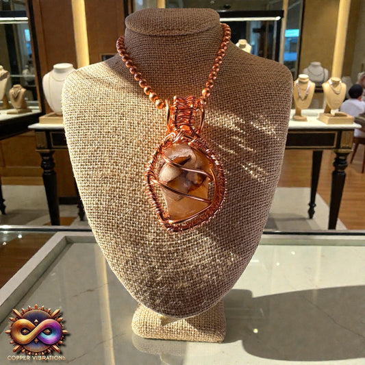 Fire Quartz 24” Copper Necklace