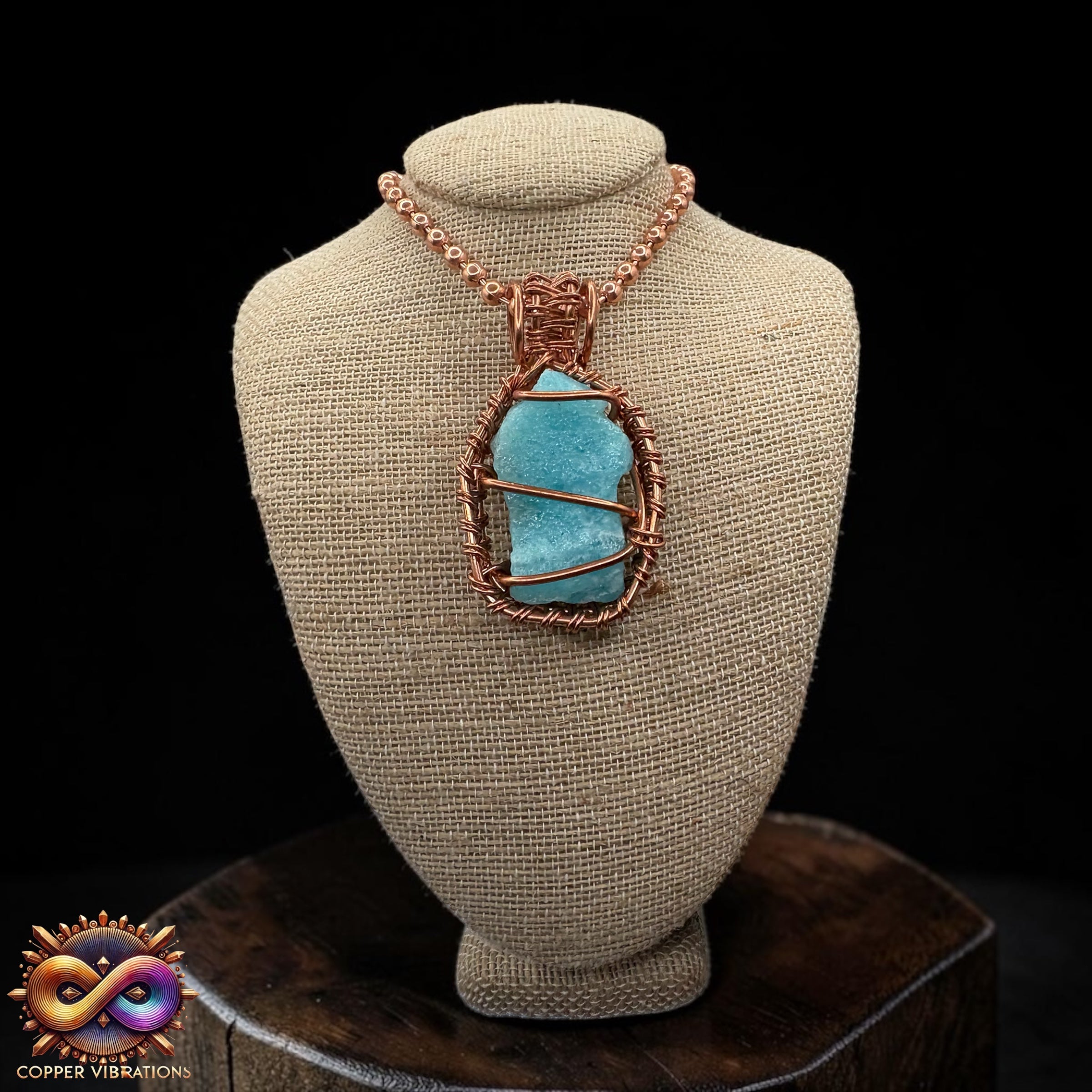Raw Hemimorphite 24” Copper Necklace