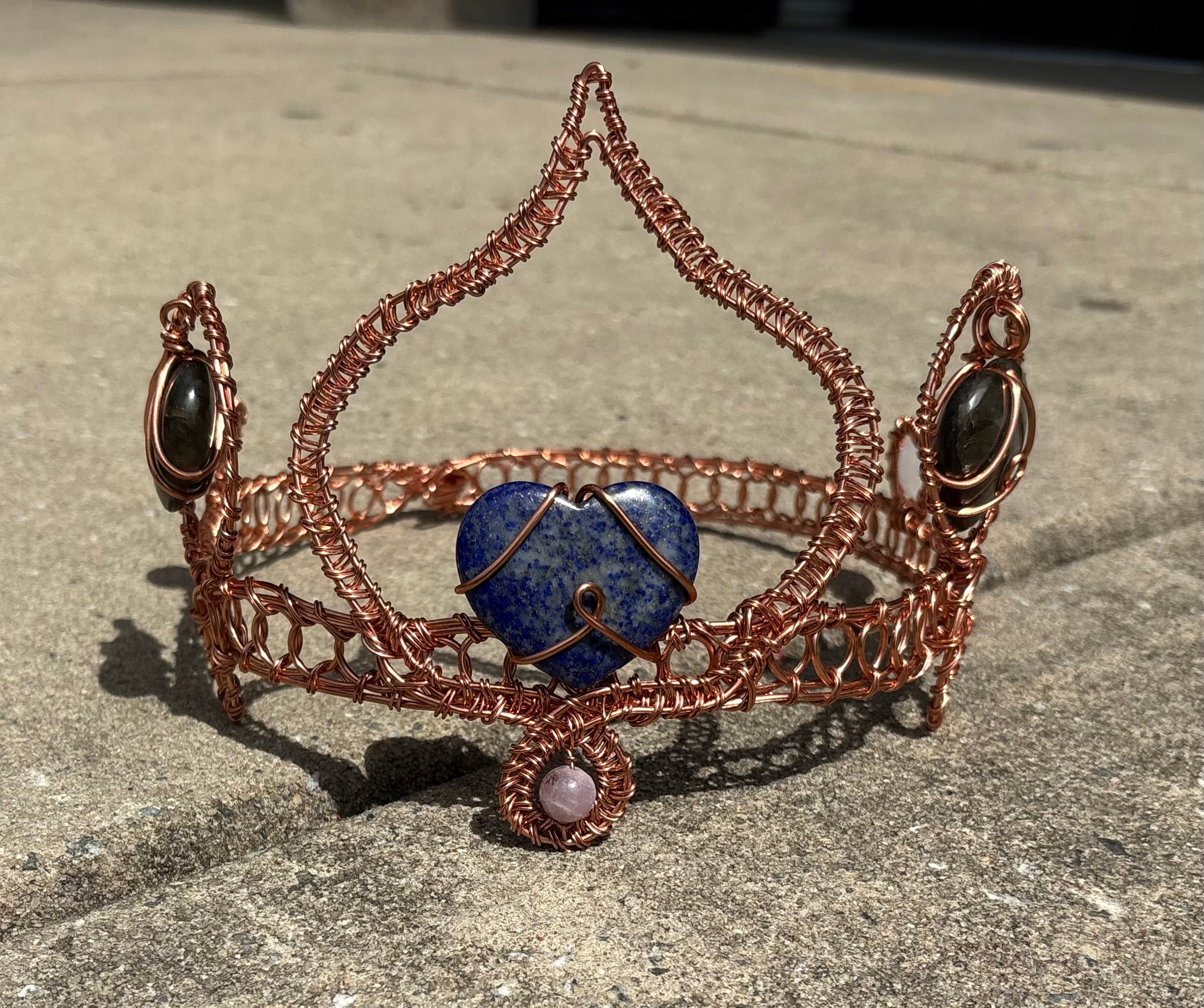 Dangling Heart Copper Crown