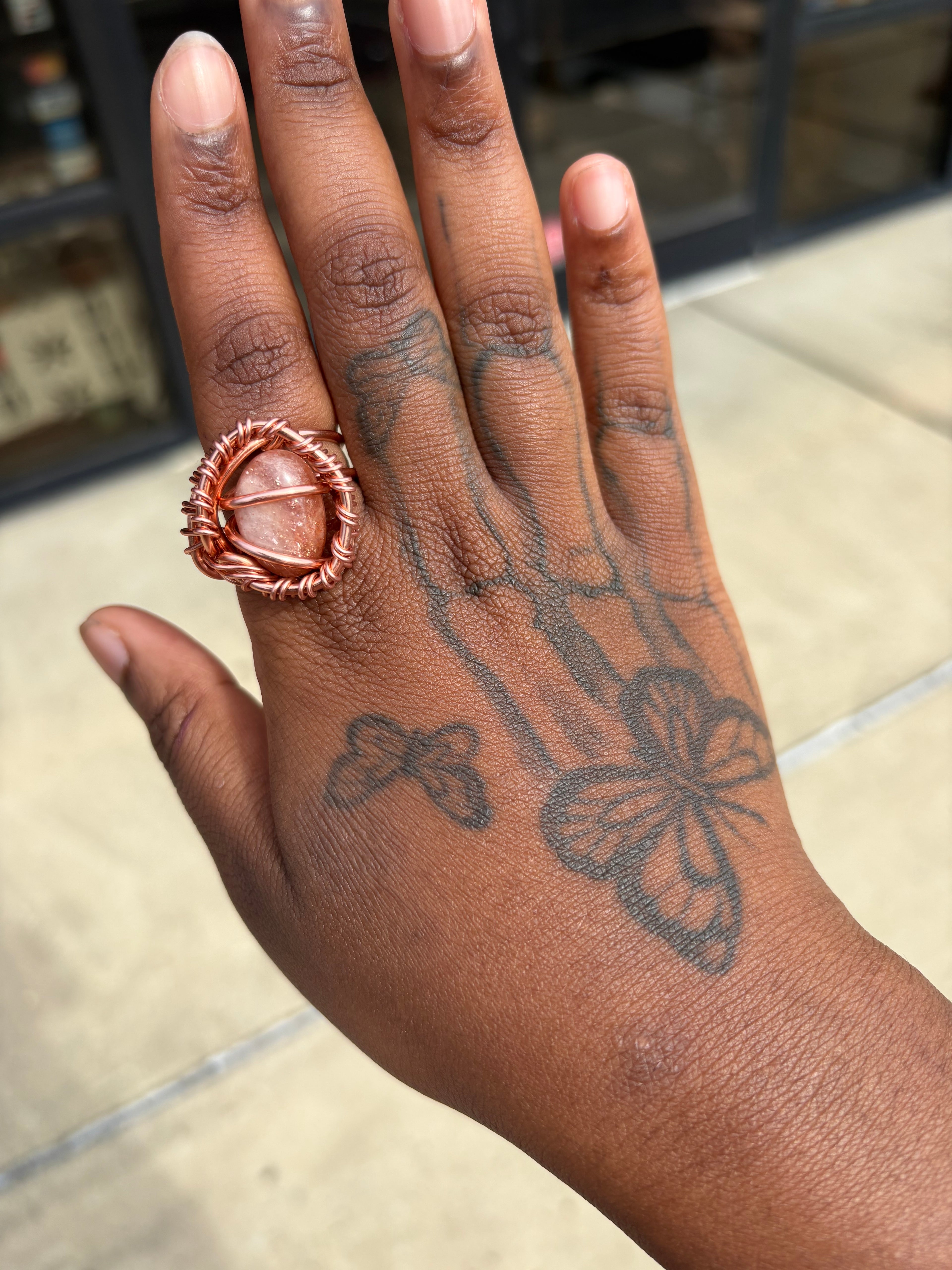 Gemstone Creativity Weave Copper Rings