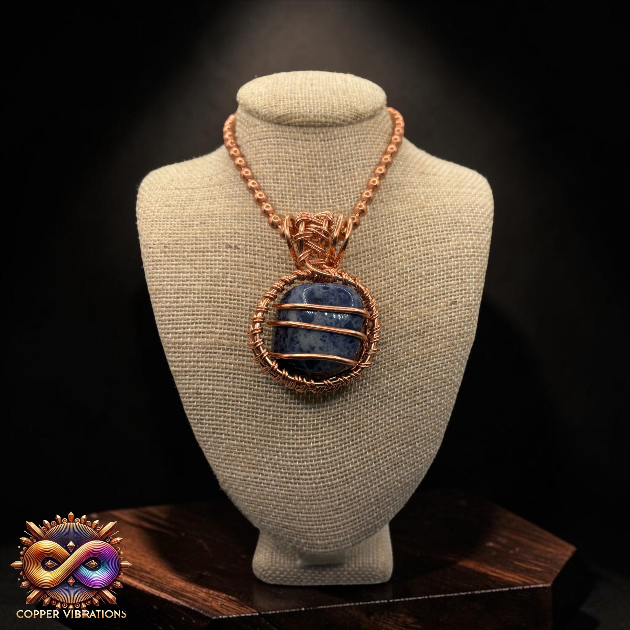 Tumbled Sodalite 24” Copper Necklace