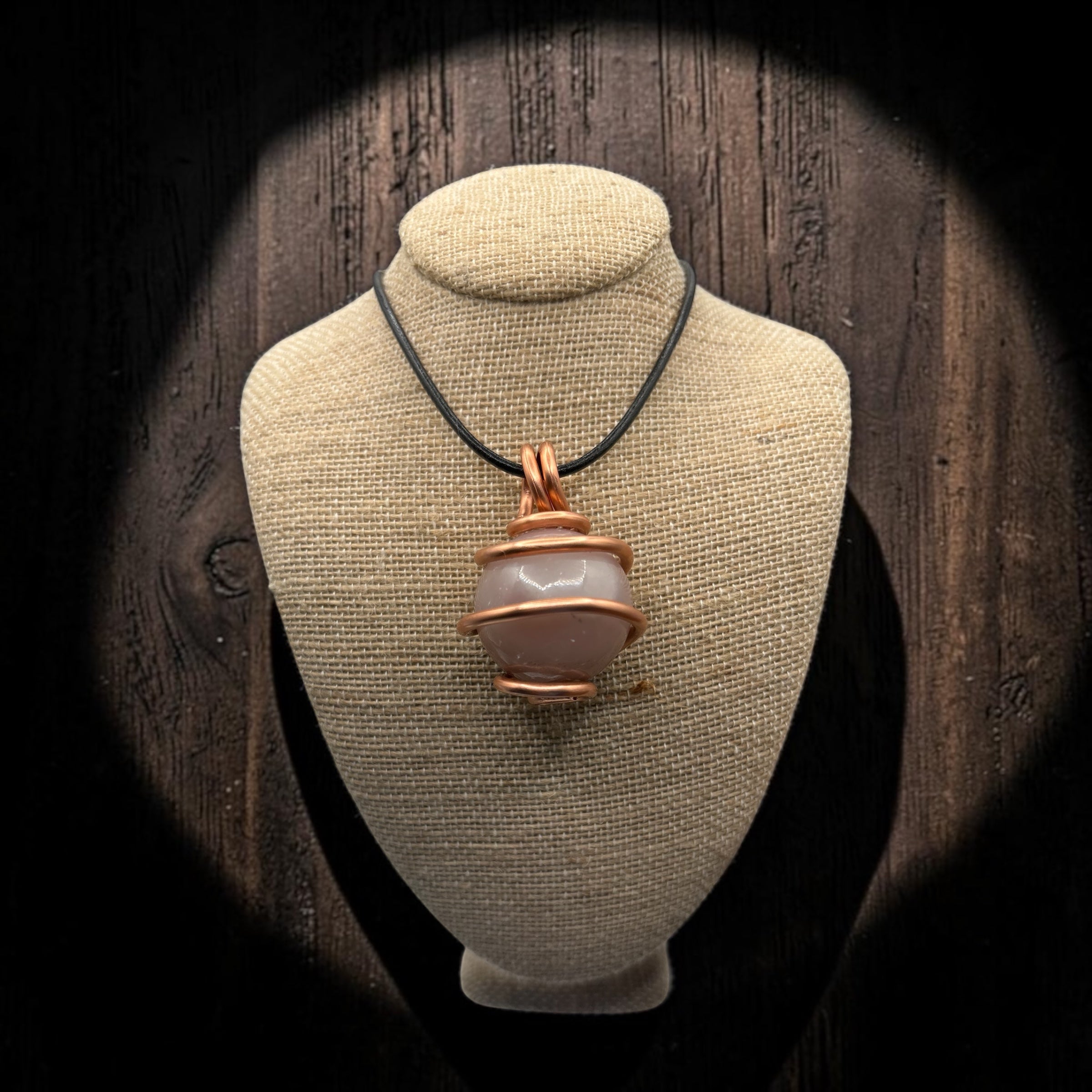 Thick Gauge Copper Wrappped Gemstone Sphere Necklaces