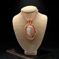 Pink Banded Onyx 24” Copper Necklace