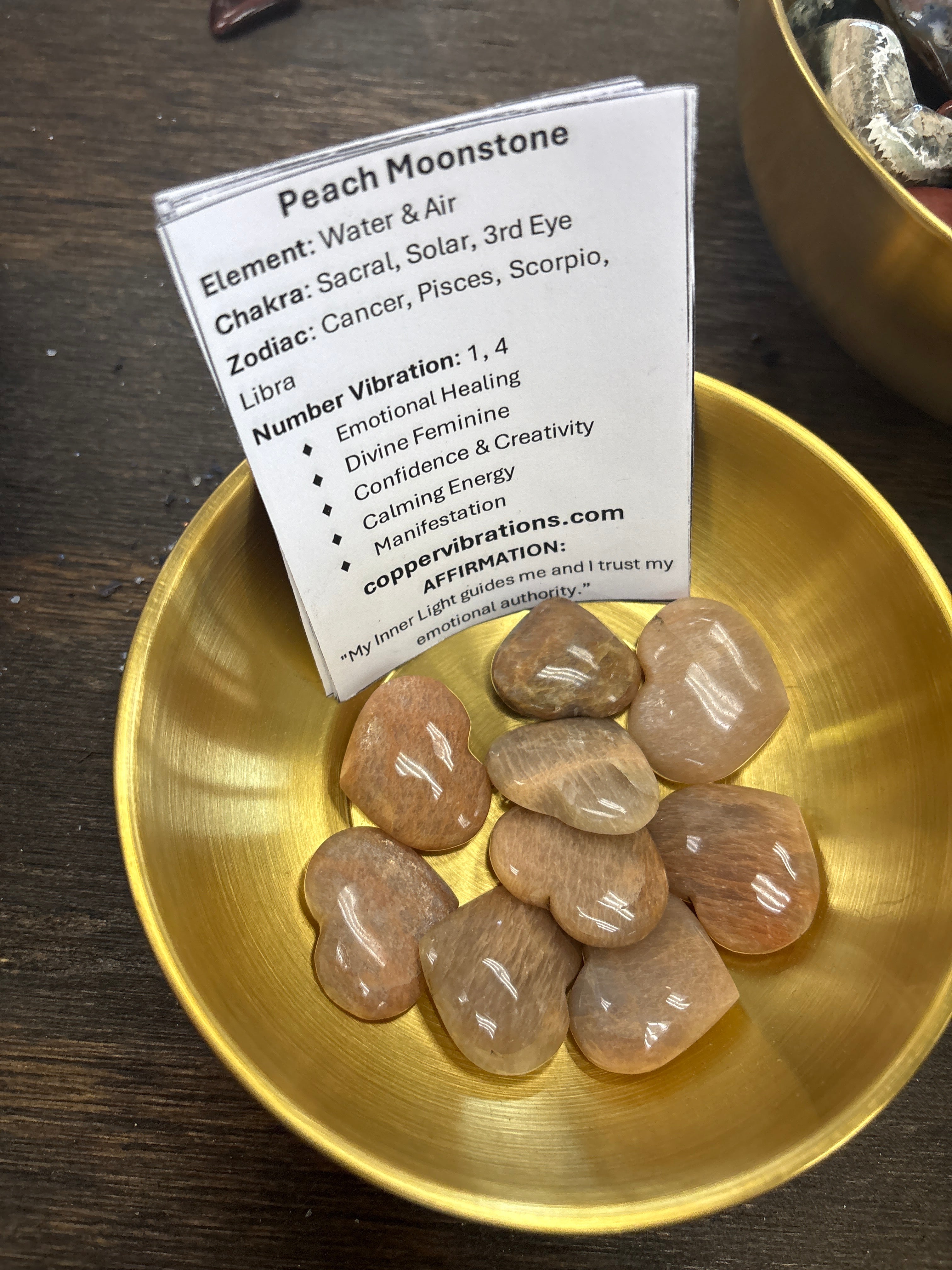 Peach Moonstone Heart