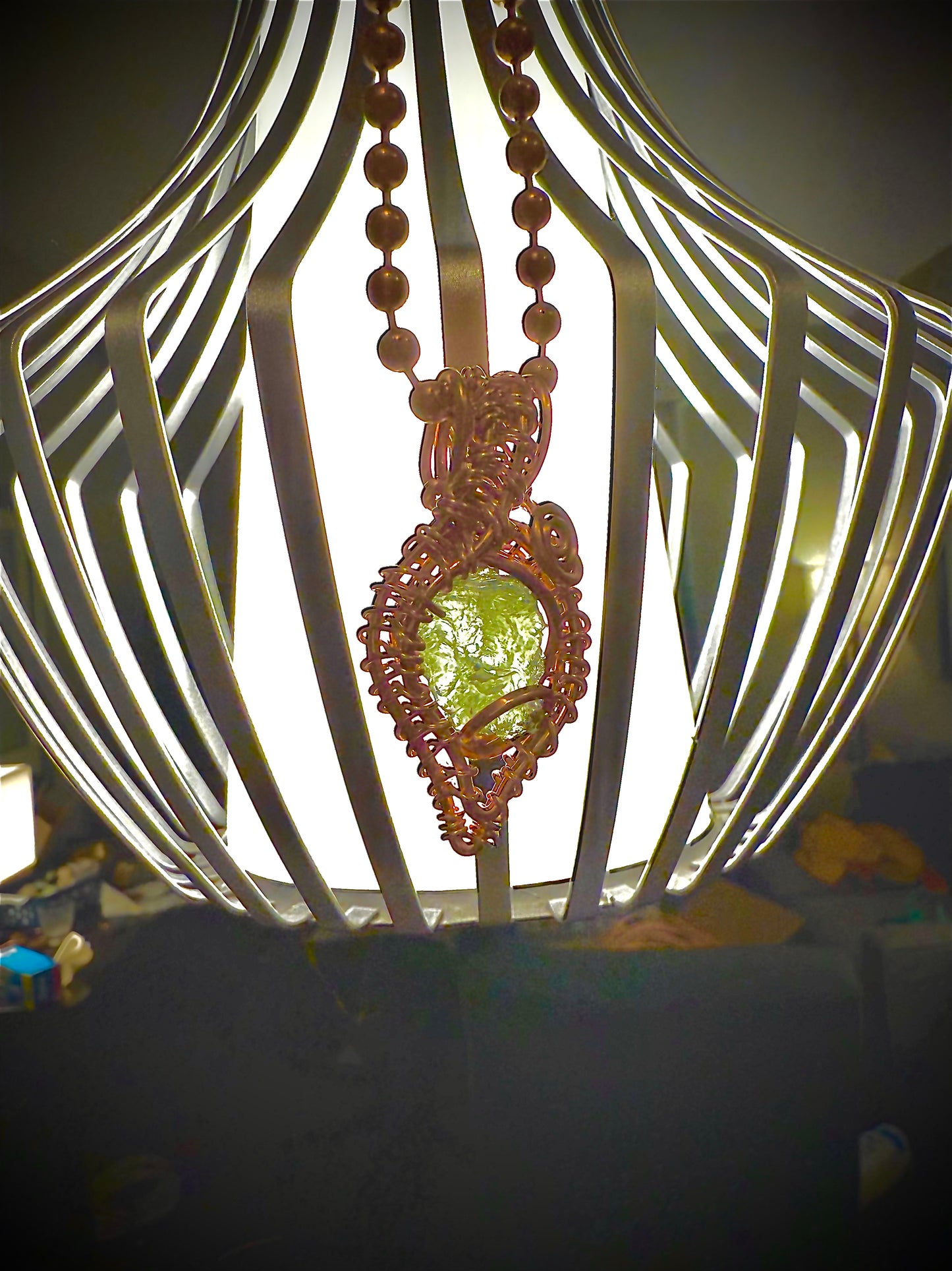 Moldavite 24” Copper Necklace