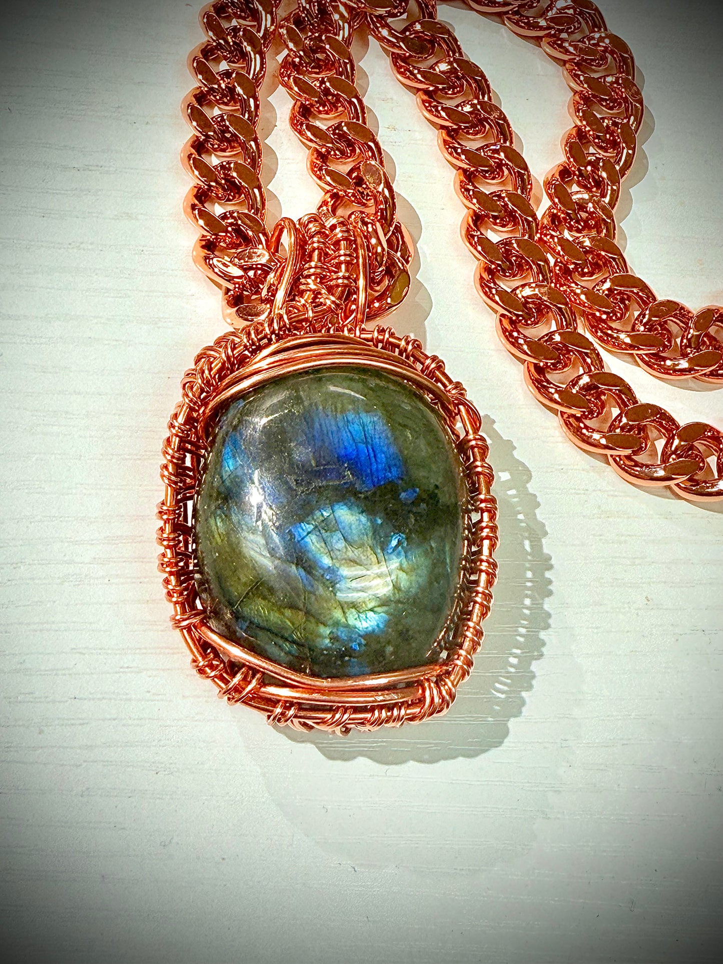 Solid Copper Cuban 24” Necklace w/ Pendant