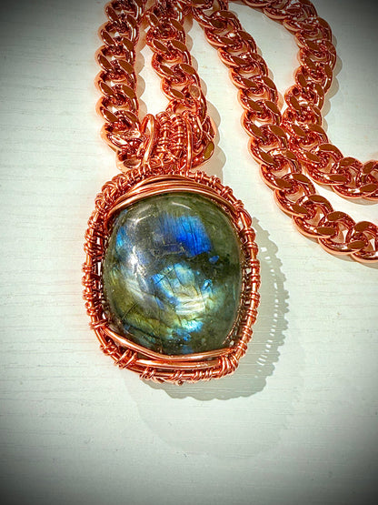 Solid Copper Cuban 24” Necklace w/ Pendant